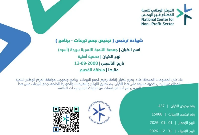 جهة الترخيص